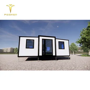 Rumah seluler 40 kaki wadah Prefab desain Modern rumah dapat diperbesar di 2021