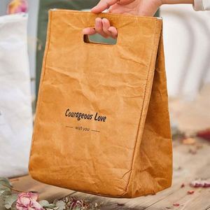 Bolsa Térmica Aislante de Papel Kraft y Aluminio Lavable para Entrega de Comida a Domicilio, Reciclable, para Llevar Comida - Product Image 1