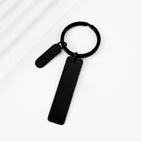 Ensemble de porte-clés rectangulaires Ywyougang, 4 couleurs, porte-clés en métal avec étiquette courte à bord dentelé et fosse concave, idéal pour un cadeau