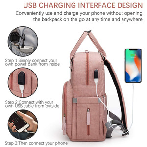 <span class=keywords><strong>Sac</strong></span> à langer multifonction convertible avec port de charge USB, <span class=keywords><strong>sac</strong></span> à main pour maman, <span class=keywords><strong>sac</strong></span> à dos de voyage pour couches avec matelas à langer - Product Image 6