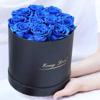 Rose préservée personnalisée de haute qualité dans une boîte à chapeau pour le retour de cadeaux pour la maison indienne