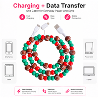 Câble de charge USB Type C 3-en-1 en forme de ballon de football avec perles, pour transfert de données, idéal pour les fans de sport