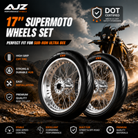 Kit de roues Surron Ultra-Bee 17Supermoto 100/80-17 130/70-17 Pneus route/tout-terrain en aluminium CNC haute performance Pièces de modification pour vélos électriques