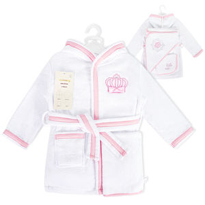 100% puro cotone velluto 4 pezzi Set <span class=keywords><strong>accappatoio</strong></span> bambino con cappuccio ricamato morbido traspirante compresso per neonato per uso bagno - Product Image 3