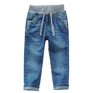 Jeans personnalisés pour enfants, pantalons en denim à la mode pour garçons, avec cordon de serrage