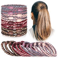 Lot de 12 élastiques à cheveux très élastiques pour femmes, attaches noires pour filles, bracelets en corde à cheveux, accessoires pour dames