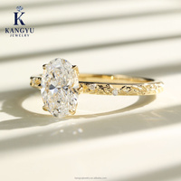 3 Karat Maßgefertigter Labor-Gezüchteter Ovaler Diamant Damen-Verlobungsring Gold IGI-Zertifiziert VVS/VS-Qualität Weiß D-Farbe als Geschenk