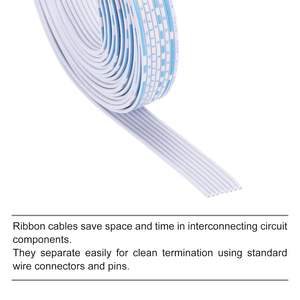 Cable plano IDC Meccanixity 24AWG de 3m, 8 pines, azul y blanco, para conexión JTAG ISP - Product Image 4