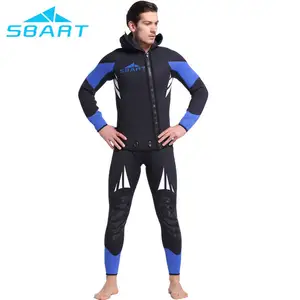 High Quality 2 Pieces Sets Long Sleeve Spearfishing Diving Suit 5mm Neoprene Printing Diving Spearfishing Wetsuit With Hood