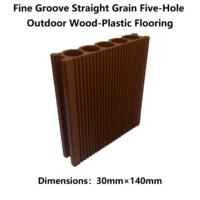 Terrasse en composite WPC 5 cavités à grain droit et rainures fines, 30mmx140mm, étanche, écologique, personnalisable pour jardin et parc