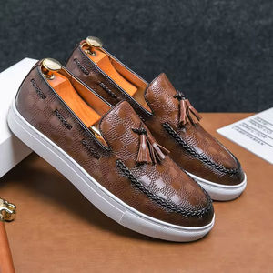 Chaussures Oxford pour hommes de style britannique de haute qualité, en cuir véritable, à enfiler, pour le bureau, les occasions formelles, les mariages - Product Image 4