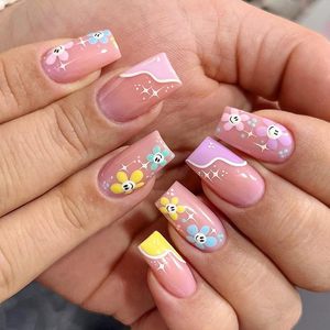 Juego <span class=keywords><strong>de</strong></span> <span class=keywords><strong>Uñas</strong></span> Postizas Cortas Tipo Almendra Misssix, Diseño Mediano, <span class=keywords><strong>Uñas</strong></span> Adhesivas con Pegamento, Lima <span class=keywords><strong>de</strong></span> <span class=keywords><strong>Uñas</strong></span>, Paquete <span class=keywords><strong>de</strong></span> Patrón Ataúd al por Mayor - Product Image 4