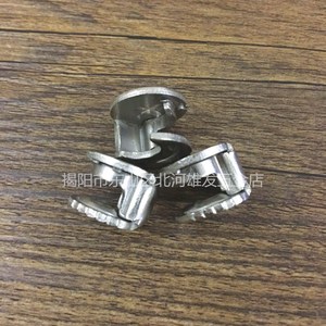 Conector excéntrico de acero al manganeso niquelado con rueda de hierro tres en uno Xiongfa para herrajes de muebles - Product Image 2