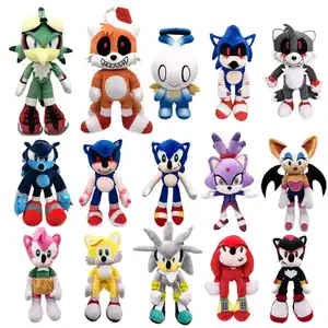 25-30cm Hot Sale Sonic Plush Toys Doll Classic Anime Tails Amy Rose Shadow  Knuckles Silver Soft Pillow Home Decor Toys Boys Gift