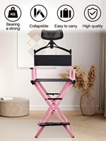 Chaise de maquillage pliable en bois professionnelle Landsing, chaise de réalisateur
