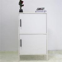 Armoire de rangement de style moderne facile à assembler Salon Acier 2 portes Table de chevet Table Ensemble de meubles de maison