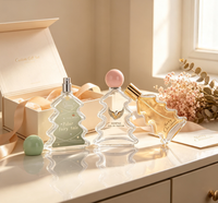 Flacon de parfum en verre vide personnalisable de 30 ml, 50 ml, 100 ml, rechargeable, en forme de sapin de Noël, flacon de luxe, boîte cadeau de marque