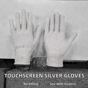 Hot Selling <b>Silver</b> Fiber Conductive Touchscreen Electric Pulse Physical <b>Gloves</b> Body Facial Massager Eco-Friendly Durable - Product Image 2