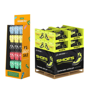 Personalizado cuatro estanterías POP Retail Sneaker zapato cartón FSDU piso soporte de exhibición para zapatos - Product Image 6