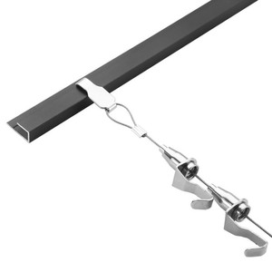 Pince de levage en câble métallique en acier inoxydable avec crochet réglable pour la peinture, l'affichage, les rails, les galeries et les expositions - Product Image 1
