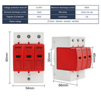 Parafoudre domestique AC SPD T2 3P 10-60KA 385V 2P+N Dispositif de protection contre les surtensions basse tension DIY GO