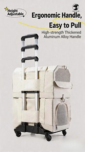 Sac à dos portable et écologique pour <span class=keywords><strong>chien</strong></span> et chat avec fermeture éclair, en nylon solide, pliable, capacité 15 kg, pour les voyages avec animaux de compagnie, personnalisable - Product Image 3