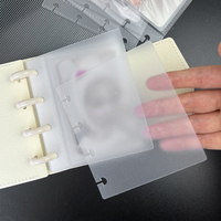 Cubierta de cuero personalizada con patrón de lichi de 3,5 pulgadas, lujosa, organizada, ligera, encuadernada en disco, soporte para tarjetas fotográficas, álbum