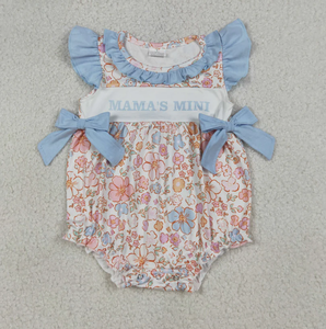 Combinaisons décontractées respirantes en polyester/coton pour bébés filles, avec volants, nœuds et drapeaux brodés, pour le 4 juillet - Product Image 6