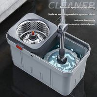 Serpillère rotative ronde pour nettoyage des sols, seau de nettoyage à 360° avec séparation eau sale