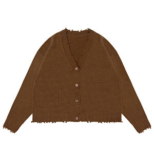 Logo personalizzato OEM/ODM in <span class=keywords><strong>cotone</strong></span> a maniche lunghe con un solo bottone con <span class=keywords><strong>scollo</strong></span> a <span class=keywords><strong>V</strong></span> - Product Image 1