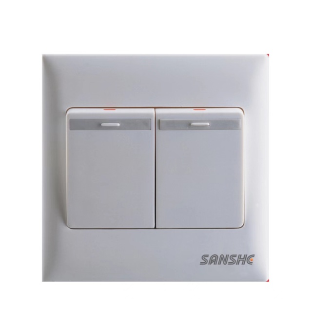 Sanshe Fashion Hot Sale High Quality Bluefighter Series Big Key Button Wall Light Electrical Multiple Switches and Sockets