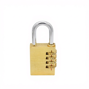 Solid Copper Rectangular Combination <b>Padlock</b> 4 Digit IP65 Waterproof Single Lever Locking 38x48mm for Luggage Use - Product Image 1