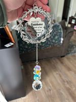 Guirnalda de cristal Natural con letras, carillón de viento de gratitud, atrapasol, decoración del hogar, colgante, adornos llamativos, regalo