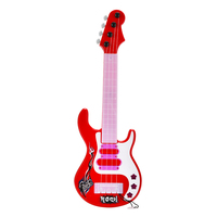 Dynamic Musical Guitar Toy with Light Electric Four-string Guitar Early Educational Toy Music Instrument for Kids