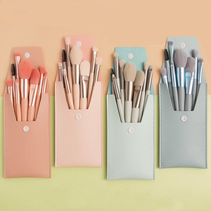 Juego de Brochas de Maquillaje Mini, 8 Piezas, Fibra Sintética, Mangos de Plástico, Cerdas de 3 cm, Brochas Redondas Portátiles para Sombra de Ojos - Product Image 1