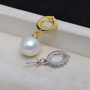 Pendentif boucle de carte en argent S925 Wenchi, bijoux faits à la main pour femme avec plateau vide pour perle, accessoires DIY - Modèle Chine 14079 - Product Image 1