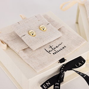 Manufacturer Custom Natural Cotton <b>Drawstring</b> Bag Gift Jewelry <b>Pouch</b> Beige Cotton Linen <b>Drawstring</b> <b>Pouch</b> With Cotton String - Product Image 1