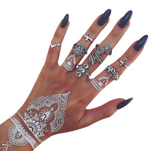 Nouveaux produits : Tatouages temporaires au henné blanc sexy pour femmes, autocollants de tatouage en dentelle, transfert à l'eau, pour mariée - Product Image 6