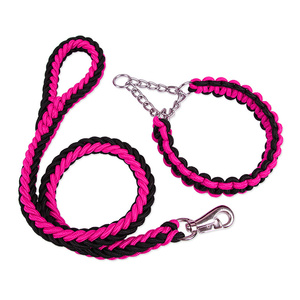 Conjunto de collar de correa de plomo para entrenamiento de perros medianos y grandes personalizado, correas de cuerda de tracción para mascotas de nailon suave para perros - Product Image 3