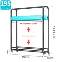 Étagère mobile double face multifonctionnelle pour tapis, rouleaux de film et tissus, avec présentoir roulant