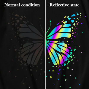 T-shirt réfléchissant arc-en-ciel de luxe, impression par transfert thermique personnalisée, irradiation lumineuse, réflexion colorée, tissu tricoté - Product Image 4