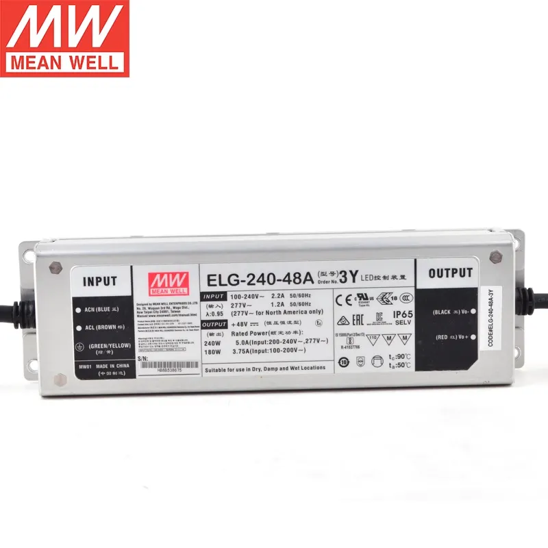 ELG-240-48A 75W 100W 150W 200W 300W 12V 24V 48V IP67 Dimmable Constant Voltage Strip Lighting Led Power Supply Led Driver