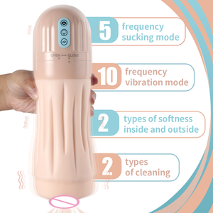 Otomatik su drenaj ayrılabilir vücut emme titreşimli gerçekçi <span class=keywords><strong>Pussy</strong></span> Stroker erkekler için Masturbator fincan seks oyuncak erkek - Product Image 2