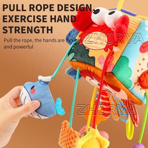 Zhorya Juguetes Educativos Montessori para Bebés, Cubo de Tela Suave con Diseño Oceánico, Bloque de Tela Sensorial para Niños - Product Image 4