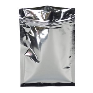 Sacchetto in Alluminio Autosigillante Placcato Argento con Chiusura a Zip per Confezionamento di Caffè in Grani, Tè e Polveri - Product Image 1