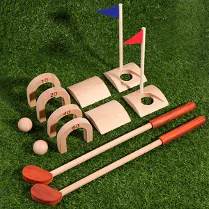 Kinder Holz High-End-Golfs pielzeug Holz Set Indoor Baby Fitness Puzzle Eltern-Kind-Spiel Outdoor-Spielzeug für Kinder