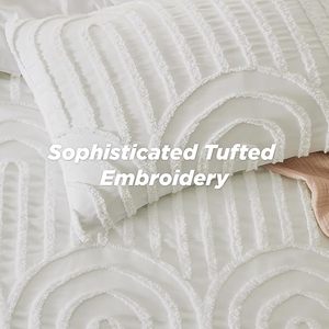 Dark grey Jacquard Boho <span class=keywords><strong>Comforter</strong></span> Set cho nữ hoàng kích thước giường 3-Piece trang trại tồi tàn Chic thêu bedding bao gồm <span class=keywords><strong>Sheets</strong></span> - Product Image 3