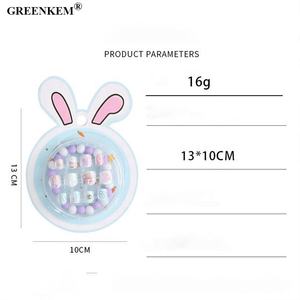 Juego de Uñas Autoadhesivas con Pulsera, Orejas de Conejo de Dibujos Animados Coloridos, Juego de Uñas para Niños, Prensa <span class=keywords><strong>en</strong></span> Uñas, 12 Unidades, Nuevo - Product Image 4