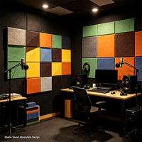 Panneaux acoustiques modernes pour hôtels, matériaux acoustiques colorés en feutre PET, panneaux absorbants le son en polyester, panneaux muraux acoustiques pour intérieur