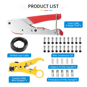 Pince à sertir jeu de dénudage pour câble coaxial RG6/RG59 accessoires d'outils à main en acier au carbone pour vidéo/Audio/<span class=keywords><strong>CCAV</strong></span>/CCTV - Product Image 2